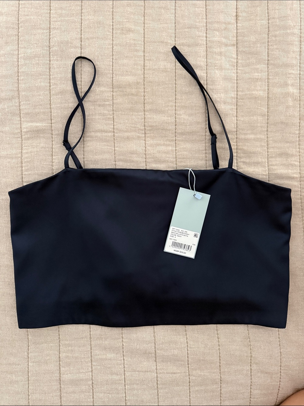ANTONIO MELANI  Satin Cami Crop Top Callista satin navy 6 New
